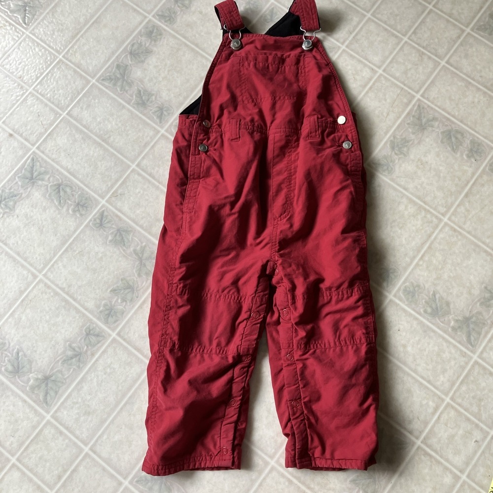 VINTAGE GYMBOREE OVERALLS TODDLER BOY GIRL SIZE 2T RED FLEECE LINED‎ OVERALLS
